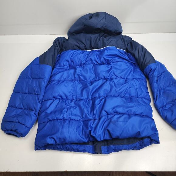 Swiss Tech Boys Blue Winter Puffer Jacket with Hood Snap Pockets Size L (10-12) - Picture 3 of 6